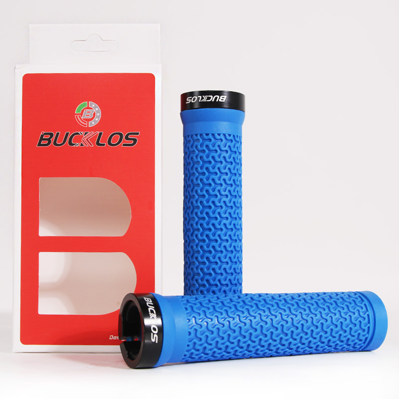 BUCKLOS-empuñadura de manillar de bicicleta, ergonómico, antideslizante, cubierta de mango, empuñaduras de goma de aleación de aluminio, accesorios para bicicleta de montaña: Verde