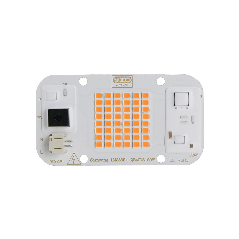 YXO Hydroponice AC 220V 20w 30w 50w Dob Cob LED Grow Light Chip Full Spectrum 380nm-780nm For Indoor Plant Seedling Grow Flower: Pink