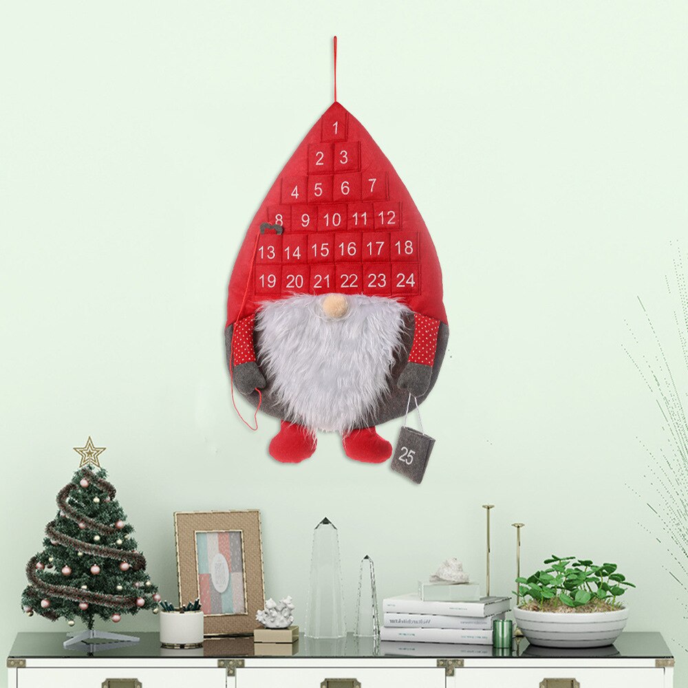 Jul svensk nisse tomte adventskalender hængende jul grå hat svensk julemand nedtællingskalender til juleindretning