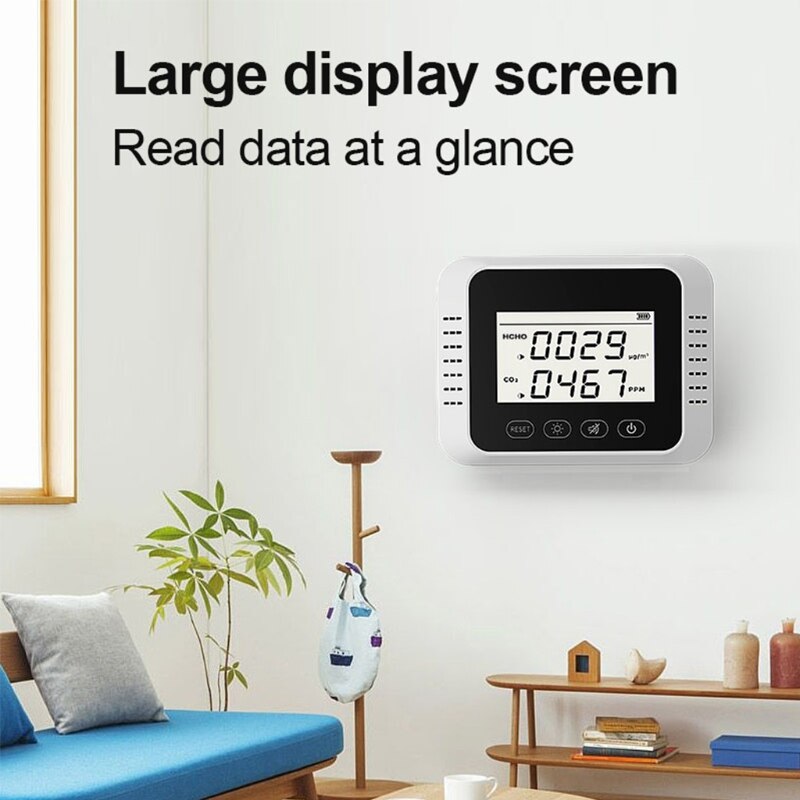 Wall Mount Carbon Dioxide Air Monitor Multipurpose Portable CO2 Meter Tester Air Analyzer Home Improvement Tools