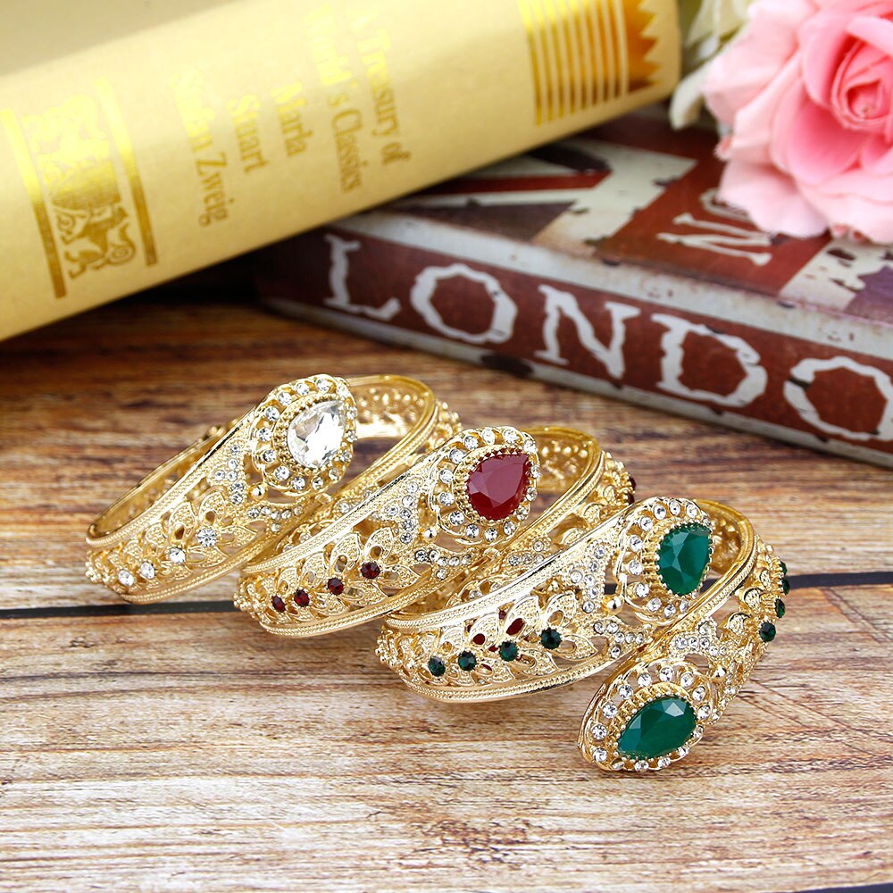 Sunspicems-brazalete marroquí para mujer, Color dorado, joyería de boda, bisutería tradicional de Argelia,