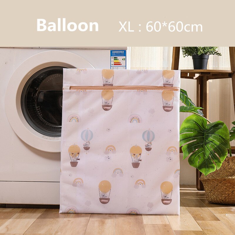 Dirty Laundry Bag for Washing Underwear Clothing Cute Printing Neatening Storage Bra Socks Organizador Folding Laundry Wash Bags: Ballon 60-60cm