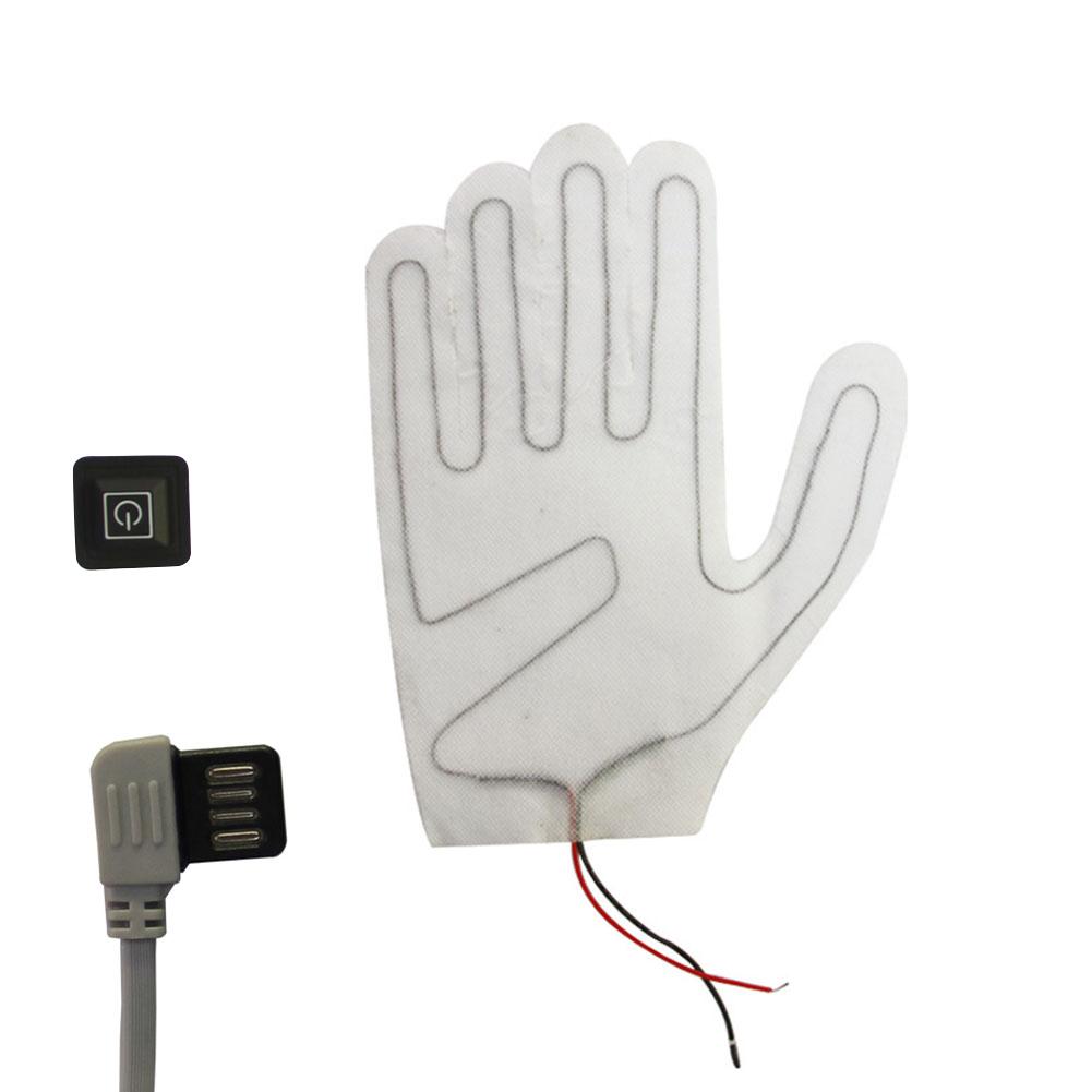 2 stk fem-finger handsker usb elektrisk varmepude lithium batteri strømforsyning 3- hastighed termostat switch varmeplade til vinter