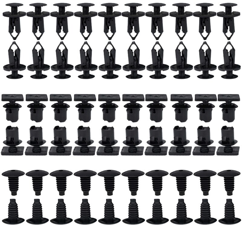 120Pcs 6 Maten Auto Deurpanelen Clips Auto Body Push Pin Klinknagel Interieur Dak Tapijt Retainer Voor-v-W Transporter T4 T5 T6