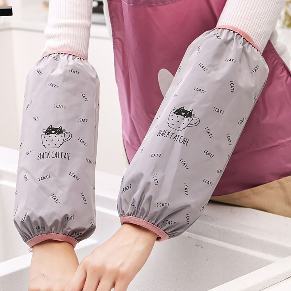 Polsino impermeabile maniche lunghe in stile coreano polsini repellenti per olio e sporco proteggi maniche per abbigliamento polsino per la pulizia della casa della cucina: Grigio chiaro