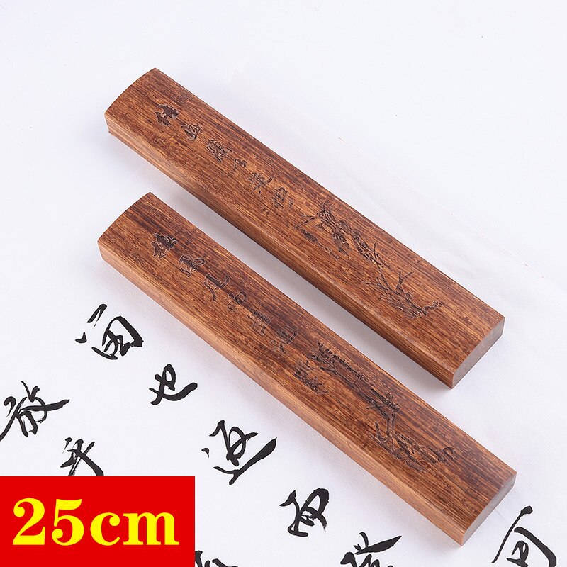 Chinese Houten Sculptuur Paperweights 2Pcs Brush Pen Schilderen Paperweights Multi-Size Pisa Papeles Palissander Papier Drukken Prop: H