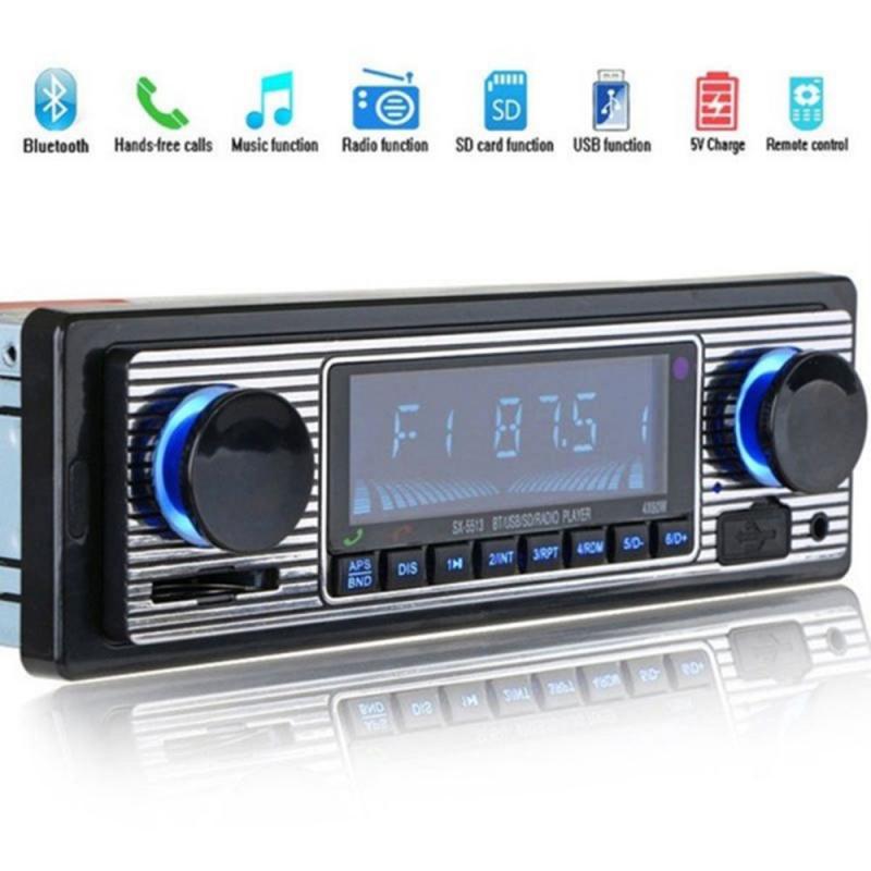 Bluetooth bilstereo lyd bilelektronikk vintage bilradio  mp3 spiller stereo usb aux classic biltilbehør: Default Title