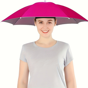 Opvouwbare hoofddekselparaplu Draagbare waterdichte vissershoed 55CM Handsfree regenhoed voor wandelen Kamperen Camouflageparaplu Volwassene: Duidelijk