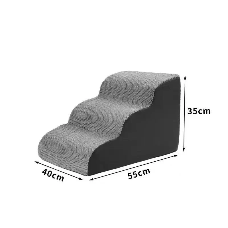 Rampa de segurança para animais de estimação com 1-3 degraus para cães, gatos e ursos de pelúcia, escadas laváveis para sofá-cama, fácil de montar, escada pequena: Marrom