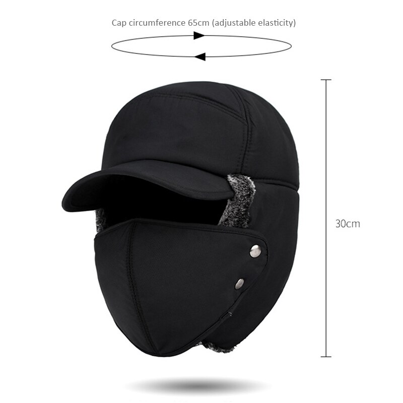 Chapeau coupe-vent en fourrure pour hommes et femmes, casquette à rabat d'oreille bombardier, casquette Anti-neige équipement de plein air en coton, hiver