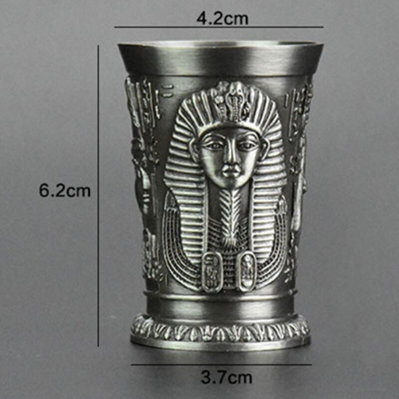 40ml Top Grade Metal Cocktail Champagne Metal Alloys Shot Glass Whisky Wine Egyptian Pharaoh Shot Cup Wine Beer Mug tumbler