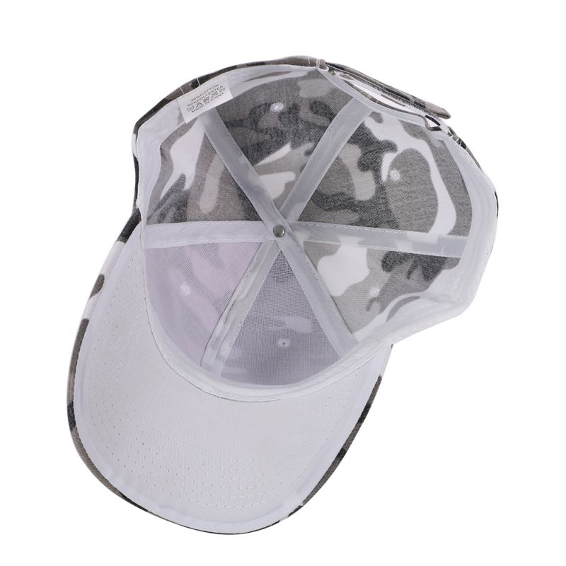 Men Women Hiking Caps Half Mesh Sport Hats Desert Jungle Snap Camo Camouflage Hiking Caps