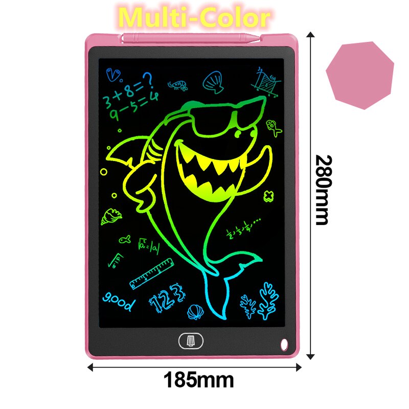 12 inch Graphic tablet Lcd Drawing Tablet To Draw Digital Drawing Board Smart Writing Tablet Electronic Blackboard For Children: Pink Multi Color