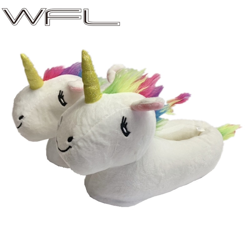Wfl Vrouwen Slippers Leuke 3D Animal Rendier Zachte Zool Harige Huis Schoenen Winter Slippers Leuke Indoor Kinderen Kerst Slippers