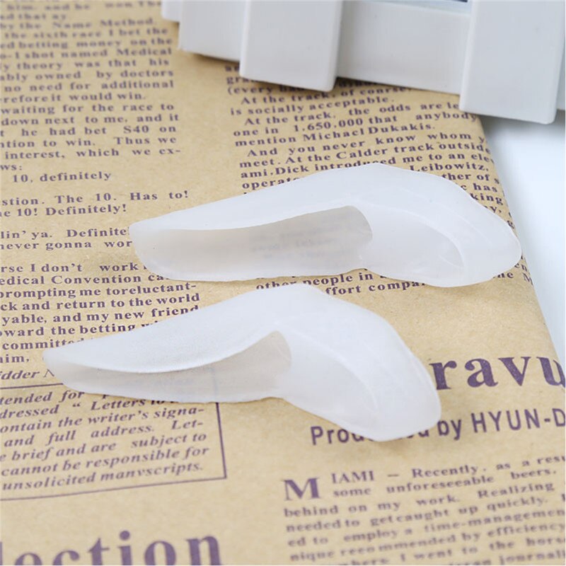 2pcs/pair Double-hole Little Toe Separator Transparent Bunion Pain Relief Toe Straightener Protector Foot Care Tool