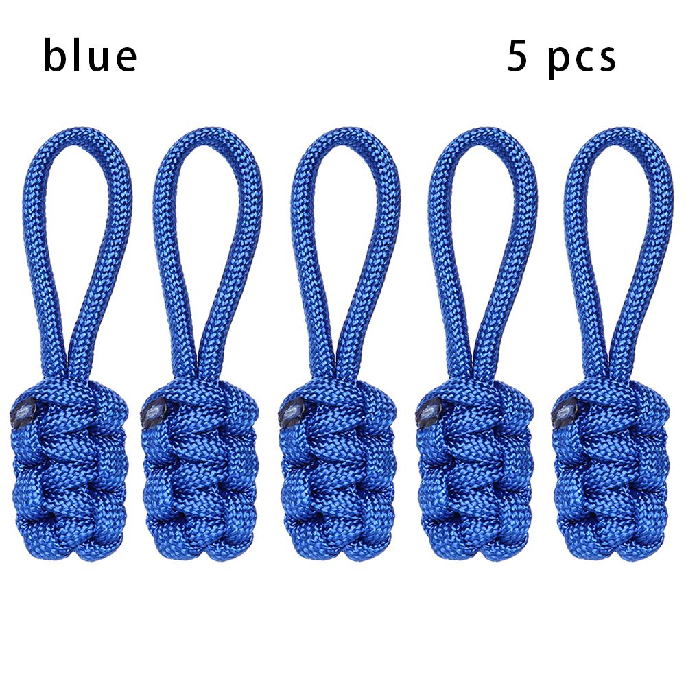 5Pcs Hand Purses Luggage Jackets Woven Pull Rope Zipper Head Nylon Zipper Pull Replacement: blue