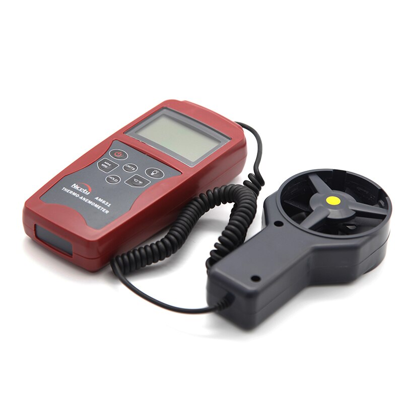 Nicety AM831 LCD Handheld Digital Anemometer Wind Speed Meter & Temperature Measuring with Vane Sensor Backlight GR