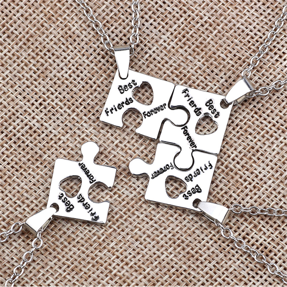 4 unids/set mejores amigos colgantes collares amistad para siempre gargantilla collar BFF hueco amor corazón joyería para amigo