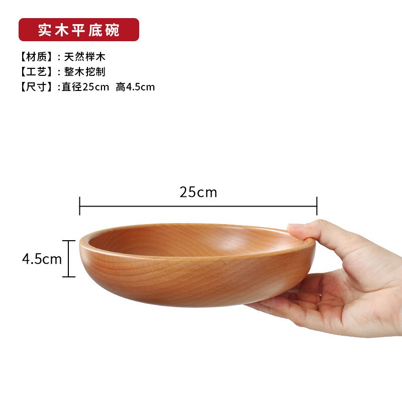 Houten Servies Servies Set Hout Kom Rijst Salade Instant Noodle Kom Thuis Restaurant Japanse Stijl: 25X4.5cm