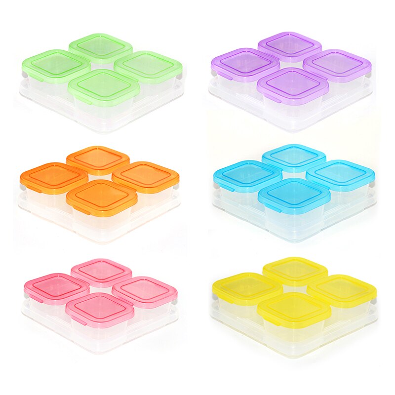 Small Grid Dessert Fruit Separate Storage Frozen Box Complementary Food Box Fresh-keeping Box Baby food supplement storage box