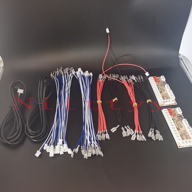 Nul Vertraging Arcade Diy Kit Usb Encoder Pc Joystick Voor 6.3Mm Terminal Led Kabel Zippy Joystick & 4.8mm Knop