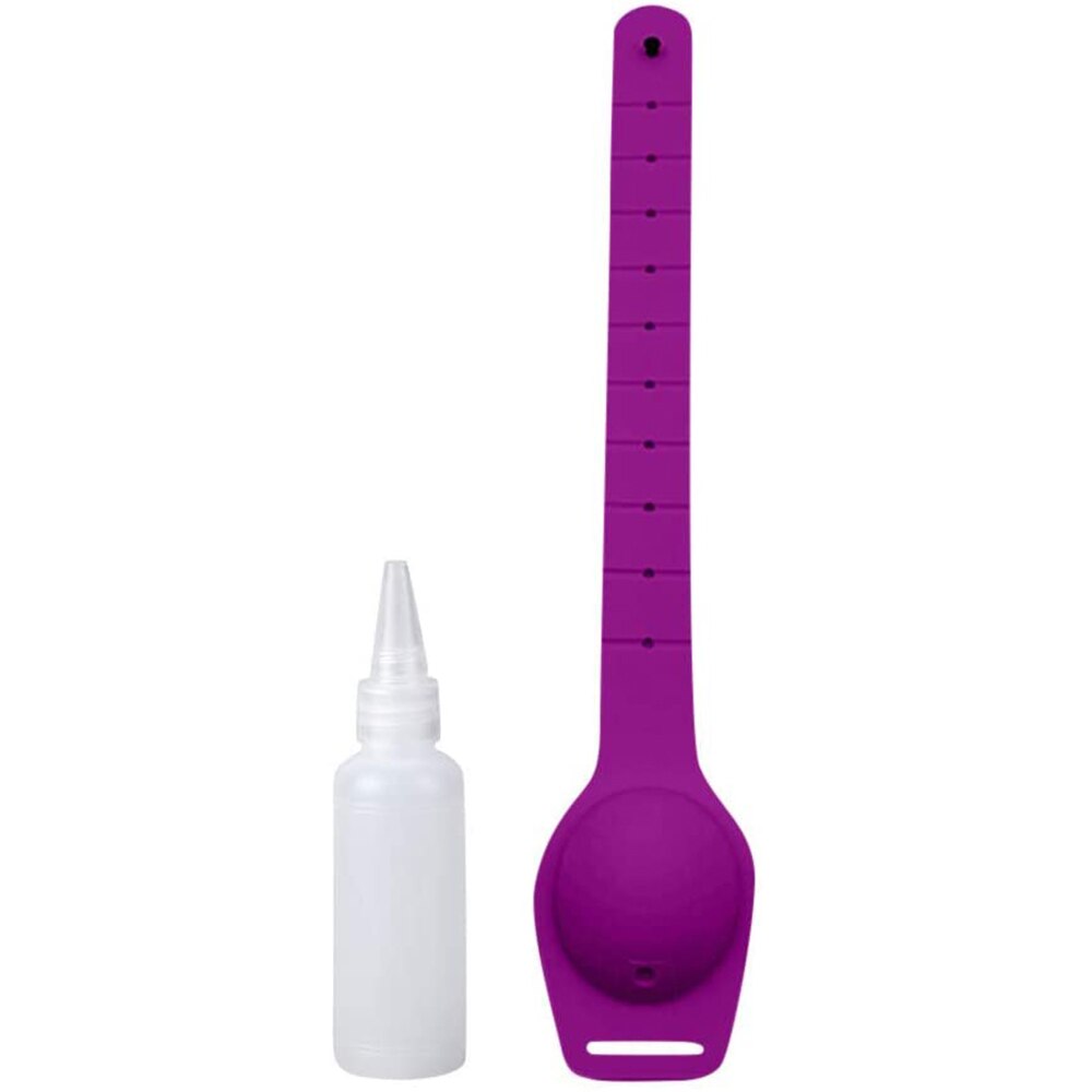 1PC Dispenser disinfettante per le mani braccialetto ricaricabile in Silicone polsino Dispenser per mani polsino adulto bambino uomo donna casa all'aperto: Viola