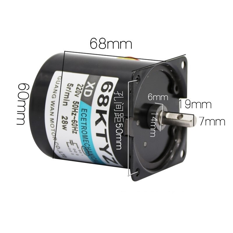 68KTYZ 68-KTYZ 28W AC 220V motoriduttore sincrono a magneti permanenti 1 RPM 2.5RPM 5RPM 10RPM 15RPM 20RPM 30RPM 50RPM ottavino motore