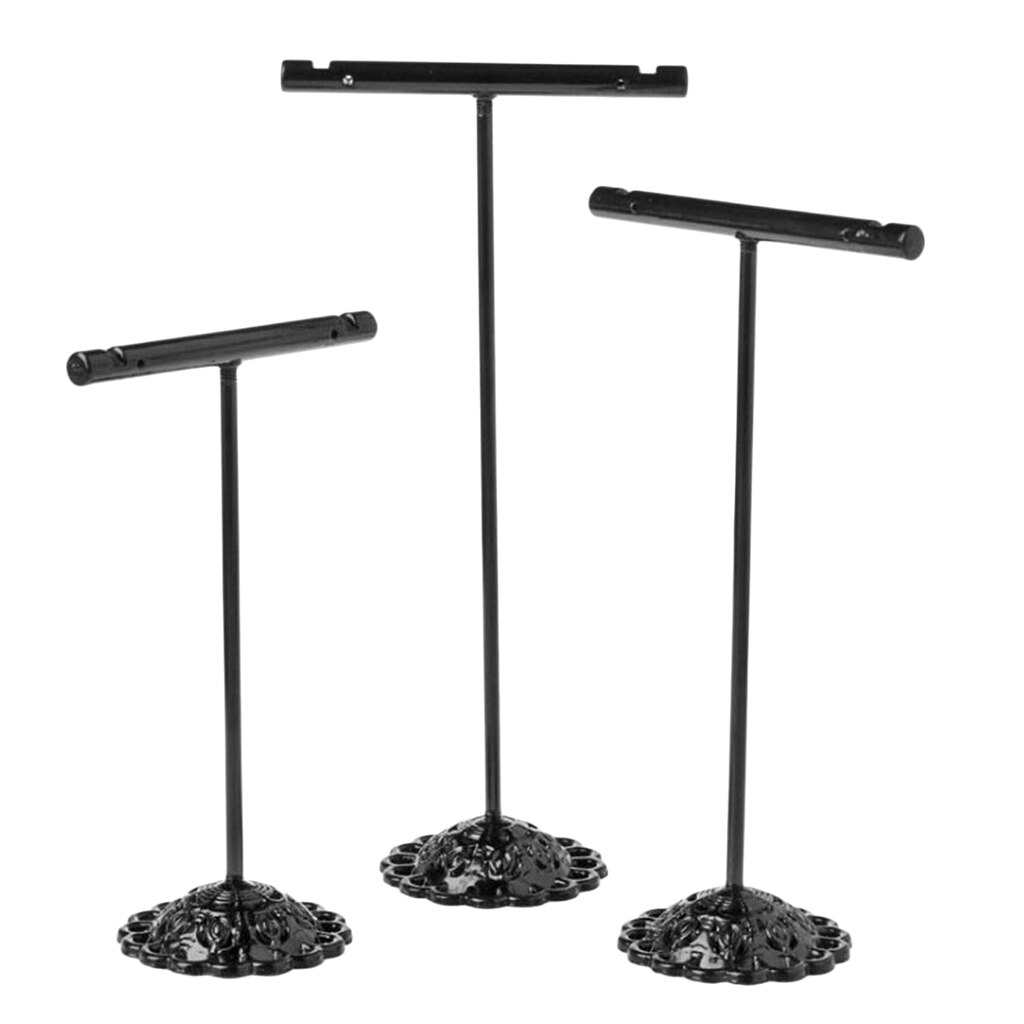 “T“ Bar Earring Display Stand Jewellery Cabinet Window Earring Show Stand Vintage Jewelry Packaging: 02 Black