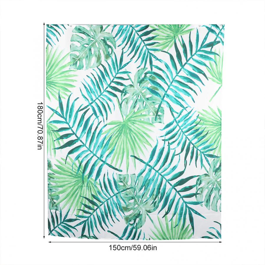 Bad Gordijnen Groene Bladeren Patroon Waterdicht Douchegordijn Polyester Bad Gordijn Brathroom Accessoire