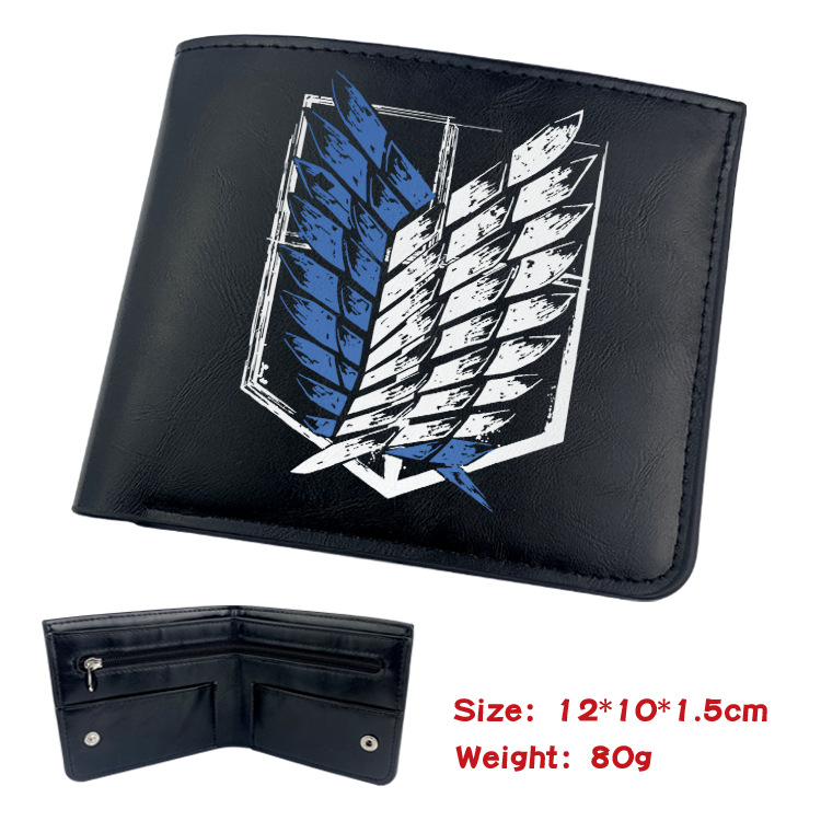 Attack on Titan Animation Derivative Portable Folding Wallet Short Coin Purse with Card Holder: Khaki