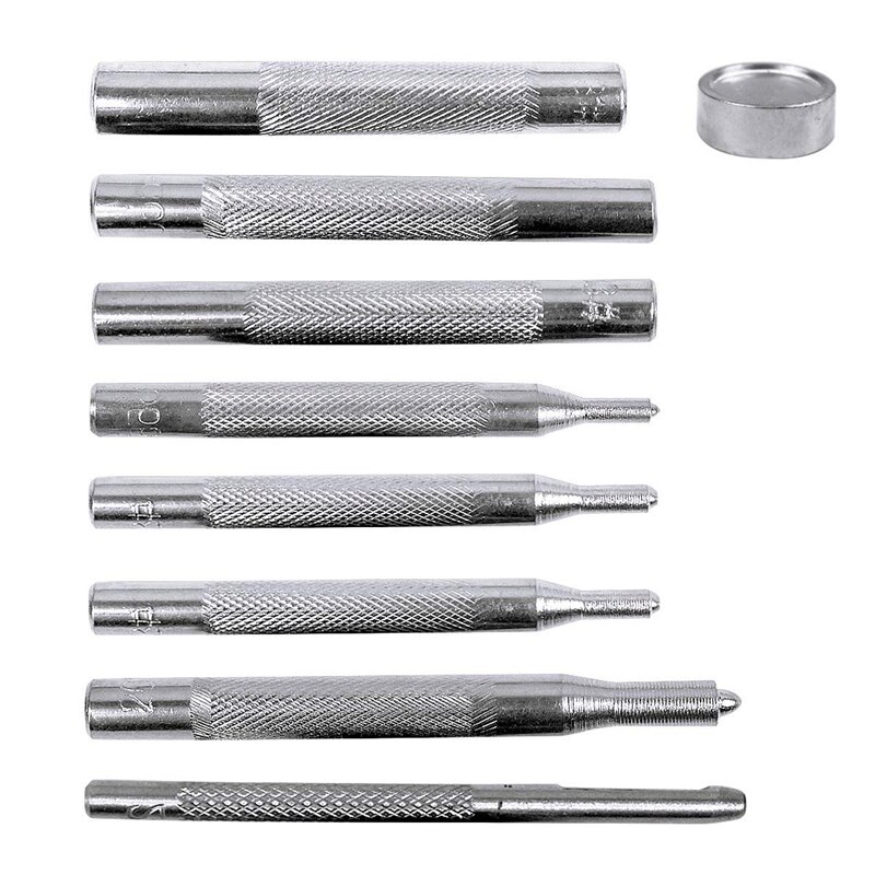 ! 50 Set 4 Sizes Leather Rivets Single Cap Rivet Tubular Metal Studs With 9 Pieces Fixing Tool For Diy Leather Craft, R