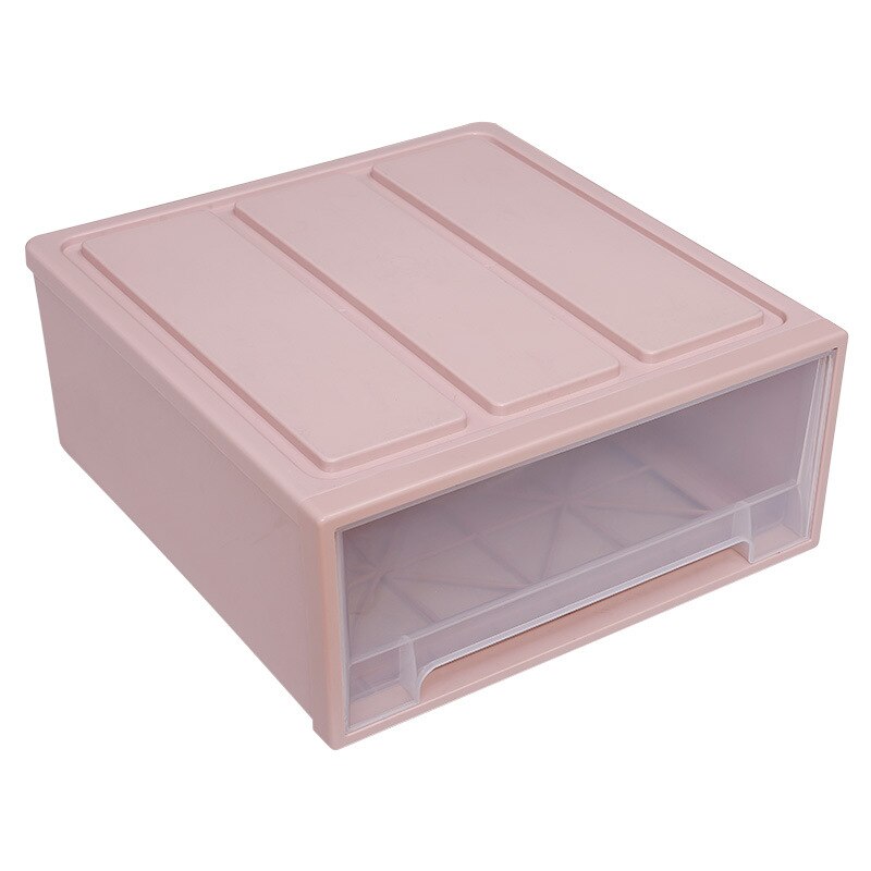 Grote kledingdoos, milieuvriendelijke, dikke plastic opbergdoos, multifunctionele lade, ondergoed, bh, sok, stropdas, make-up organizer: 13l / Roze