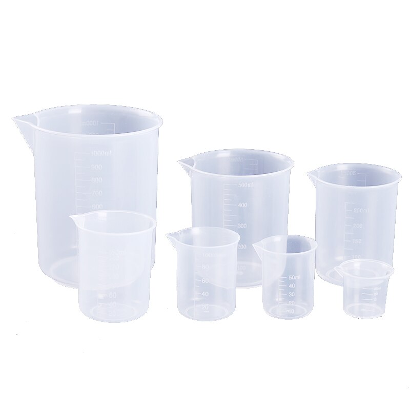 50/100/150/250/500ml Transparent Kitchen Laboratory Plastic Graduated Volumetric Beaker Container Measuring Cup Tool