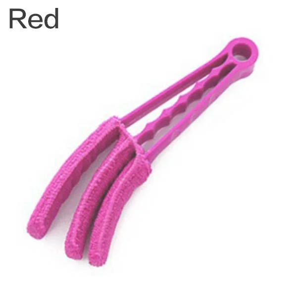 Brosse de nettoyage de lame aveugle vénitienne en Microfibre, pratique, pour climatiseur de fenêtre, plumeau de voiture, sortie de ventilation, brosse de nettoyage: Rouge