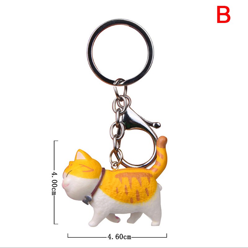 Porte-clés chat de dessin animé mignon, pendentif, chaton, tête secouée, sac de voiture, bijoux créatifs, à la , 10.5cm, 1 pièce: B