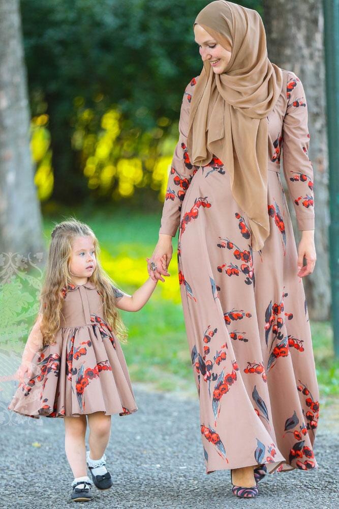 Champagne Petal Kids Abaya
