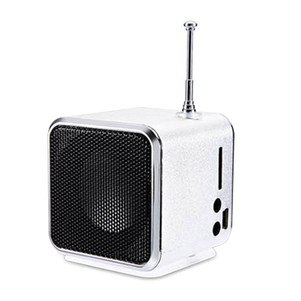 Draagbare Td-V26 Digitale Fm Radio Speaker Mini Fm Radio Ontvanger Met LCD Stereo Speaker Ondersteuning Micro TF Card: Silver