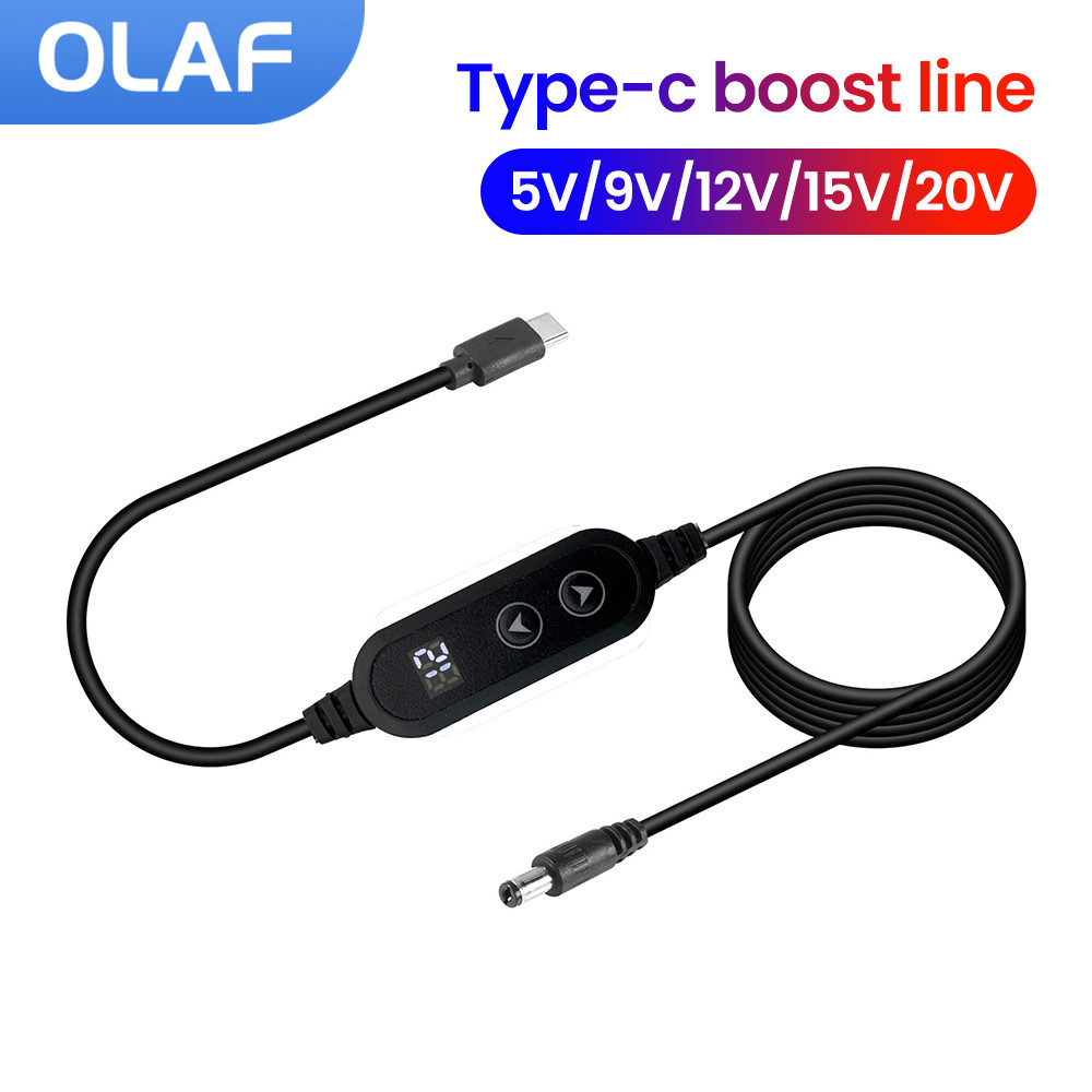 Cavo di alimentazione DC a tipo C aumento USB PD 5V 9V 12V 15V 20V 5.5x2.1mm per router senza fili altoparlante portatile telecamera CCTV