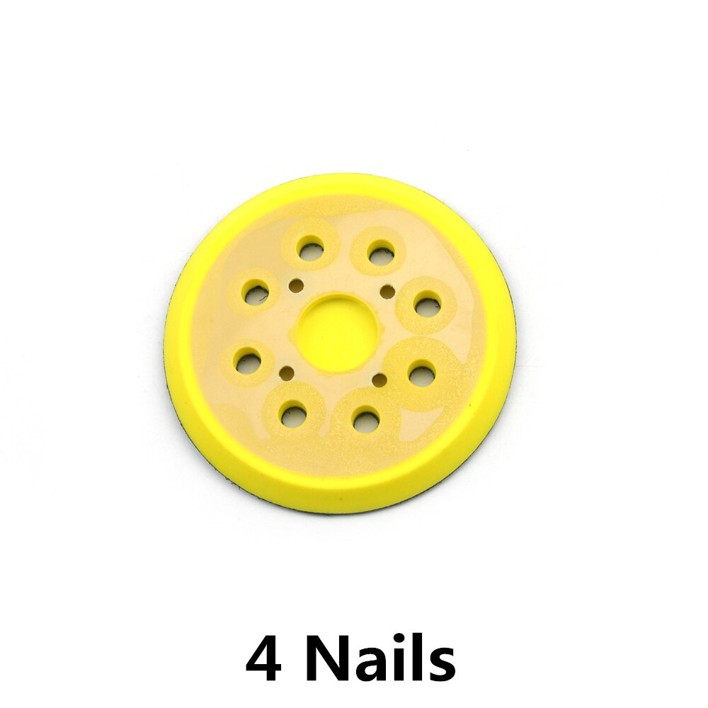 Poliwell 5 tommer 125mm 8 hull 3 4 spiker støtte pad bøyle & amp; løkkeslipeputer for slipeskiveholder kraftsliper polerverktøy: 4 negler
