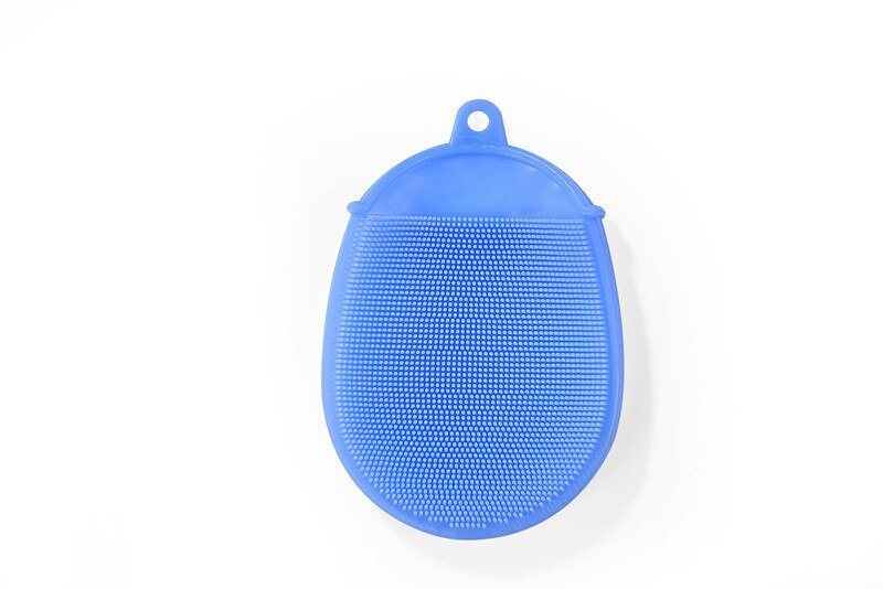 Baby silikone bad gnide massage børste baby silikone bad børste baby shampoo ansigtsvask børste børn badepleje forsyninger: Blå