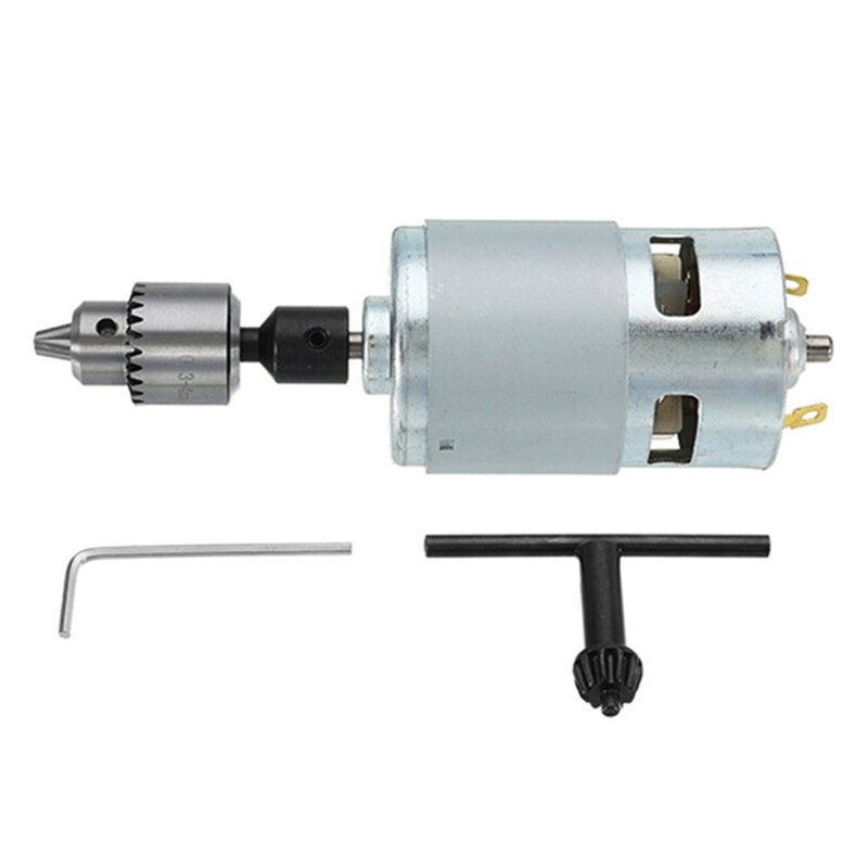 Dc 12-24v 775 motor elektrisk drill med borepatron dc-motor for polering av borekutting