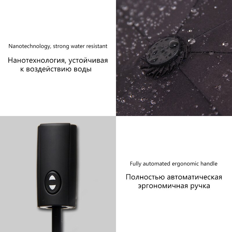 Paraguas grande automático familiar de 125cm, paraguas plegable para lluvia para mujer, 3 paraguas de negocios para hombre de , paraguas grande a prueba de viento de 10K,