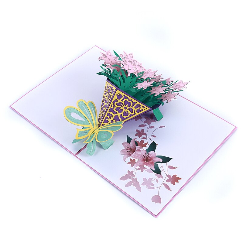 3D Pop-up Cards Valentine's Day Lover Happy Birthday Party Invitation Folding Type Stereo Greeting Card