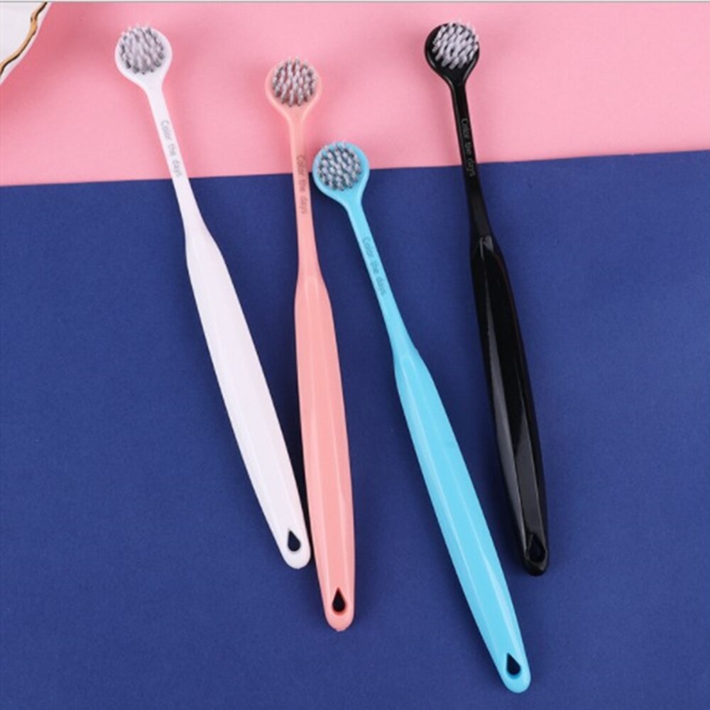 1sets Soft bristle Couple Toothbrush Round Head Brush antibacterial Adults Toothbrush Dental Care Cleaning Teeth