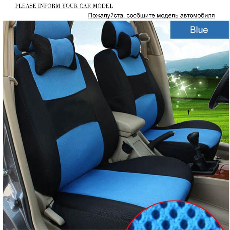 O Shi Auto Bekleding Sandwich Mesh Ademend Materiaal Vier Seizoenen Universele Vijf-Zits Auto Stoelhoezen Pad Voor de Meeste Auto 'S: Blauw