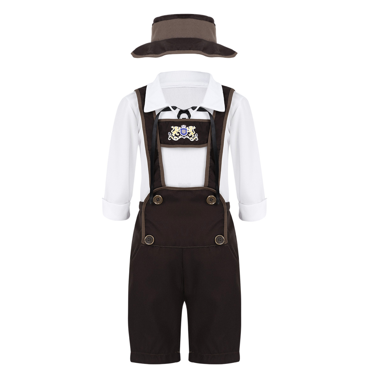 Cuir Craft Authentieke Lederhosen Duitse Beierse Lederhosen Oktoberfest Choc Bruin Korte Lengte, Choc Bruin, 34 Inches Waist