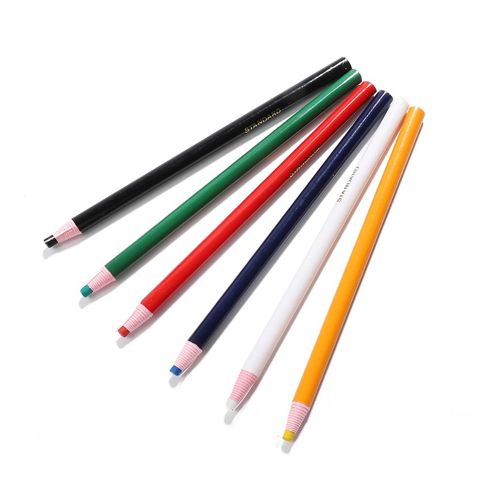 6 uds. De lápices de tiza de costura a medida, sin cortes de colores, pluma marcadora de tela para Sastre, accesorios de costura, tiza para costura, lápiz para ropa