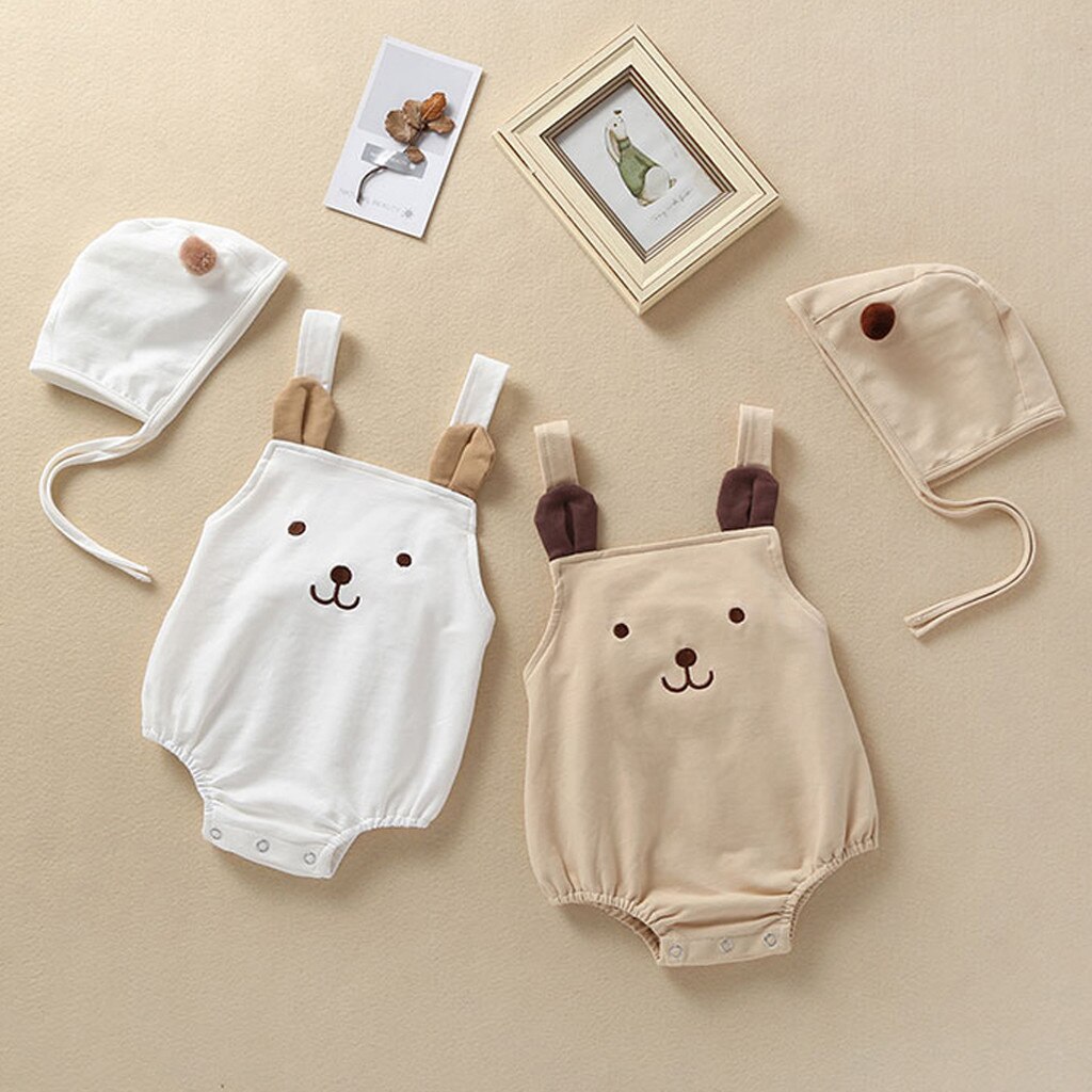 Ropa de 0 a 24 meses para niña, body con tirantes para niño, de dibujos animados con pompón pelele, traje de playa para niños, conjuntos de sombreros, mono de manga larga para bebé, niño y niña