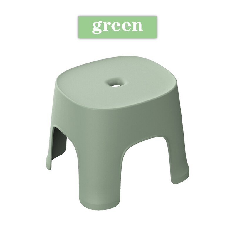 Lille bænk skridsikret sofabord plast enkel skammel voksen fortykkelse børns skammel til sko kort skammel: Grøn