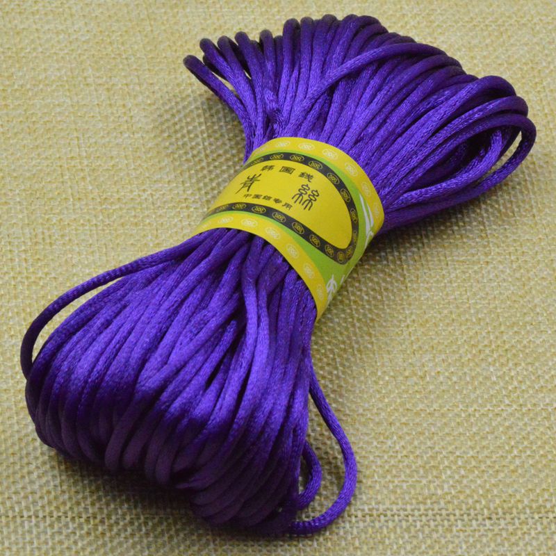 20 Meter Gevlochten Macrame Touw Zijde Macrame Koord Touw Draad Draad Nylon Koord Diy Voor Maken Chinese Knoop Armbanden Rat staart Koord: PEACOCK BLUE